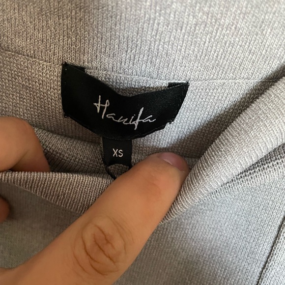 Hanifa Gray Maxi Pencil Skirt with Slit for Work - Picture 2 of 4